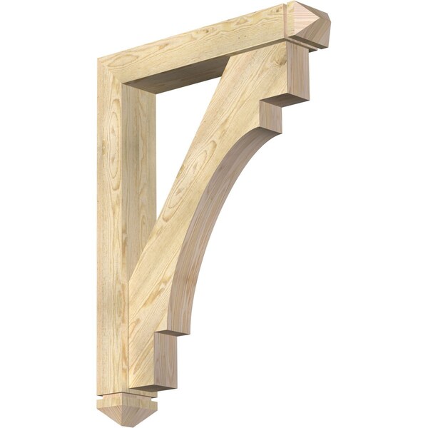 Ekena Millwork Merced Arts and Crafts Rough Sawn Bracket w/ Offset Brace, Douglas Fir, 6"W x 32"D x 44"H BKT0604X32X44MRC03RDF - main
